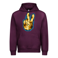 Mauve Wine Yellow Glitter Sunflower Peace Sign Urban Hoodie - Jasminsmagicworld