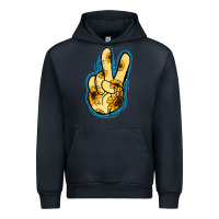 Navy Yellow Glitter Sunflower Peace Sign Urban Hoodie - Jasminsmagicworld