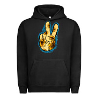 Pigment Black Yellow Glitter Sunflower Peace Sign Urban Hoodie - Jasminsmagicworld