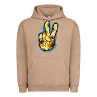 Pigment Burro Yellow Glitter Sunflower Peace Sign Urban Hoodie - Jasminsmagicworld