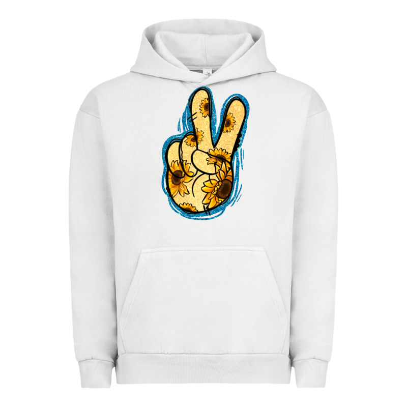 Yellow Glitter Sunflower Peace Sign Urban Hoodie by Jasminsmagicworld | Teevron