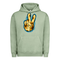 Pigment Oil Green Yellow Glitter Sunflower Peace Sign Urban Hoodie - Jasminsmagicworld