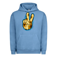 Pigment Pebble Blue Yellow Glitter Sunflower Peace Sign Urban Hoodie - Jasminsmagicworld