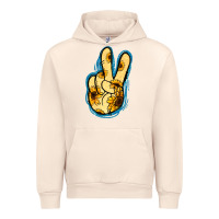 Sandshell Yellow Glitter Sunflower Peace Sign Urban Hoodie - Jasminsmagicworld