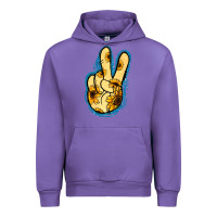 Tulip Yellow Glitter Sunflower Peace Sign Urban Hoodie - Jasminsmagicworld