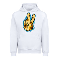 White Yellow Glitter Sunflower Peace Sign Urban Hoodie - Jasminsmagicworld