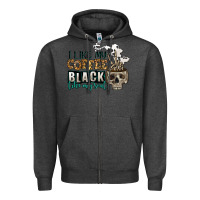 Charcoal Heather i like my coffee black like my soul Zipper Hoodie - Jasminsmagicworld