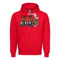 Red i like my coffee black like my soul Zipper Hoodie - Jasminsmagicworld