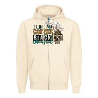 Sandshell i like my coffee black like my soul Zipper Hoodie - Jasminsmagicworld