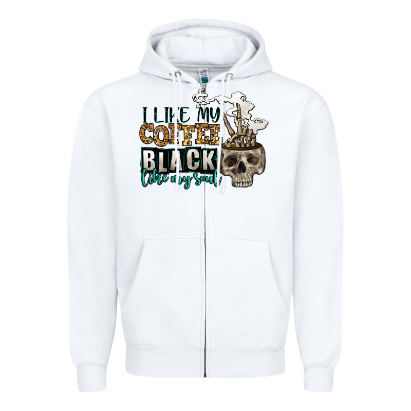 I Like My Coffee Black Like My Soul Zipper Hoodie by Jasminsmagicworld | Teevron
