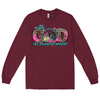 Burgundy with god all things are possible race Long Sleeve Tee - AdoDesignShop