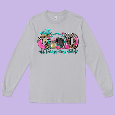 With God All Things Are Possible Race Long Sleeve Tee Designed By Adodesignshop