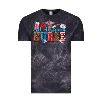Cloud Black all american nurse Vintage Tee - texasbilliewilder