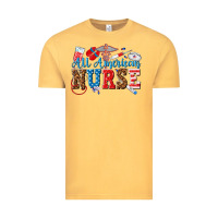 Vintage Mustard all american nurse Vintage Tee - texasbilliewilder