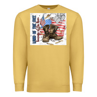 Antique Gold land of the free Premium Sweatshirt - MaliasSmallBusiness