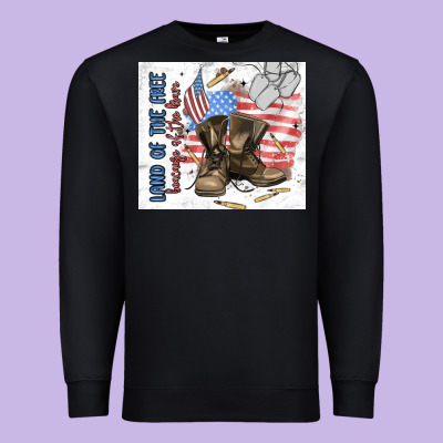 Land Of The Free Premium Sweatshirt Designed By Maliassmallbusiness