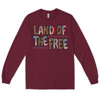 Burgundy land of the free Long Sleeve Tee - RacoonDesign