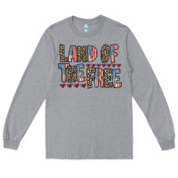 Heather Grey land of the free Long Sleeve Tee - RacoonDesign