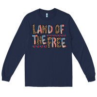 Navy land of the free Long Sleeve Tee - RacoonDesign