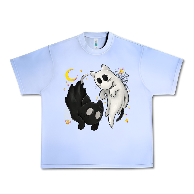 Ghost Cats With Balance Halloween Urban Heavy Tee by texasbilliewilder | Teevron