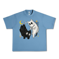 Pebble Blue Ghost Cats with Balance Halloween Urban Heavy Tee - texasbilliewilder