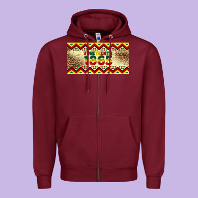 Juneteenth 1865 Leopard Licence Plate Template Zipper Hoodie Designed By Artiststas