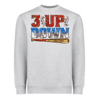 Heather Grey 3 up 3 down baseball Heavyweight Sweatshirt - texasbilliewilder