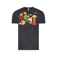Vintage Black cartoon characters coffee cups Vintage Tee - Zillion Design Studio