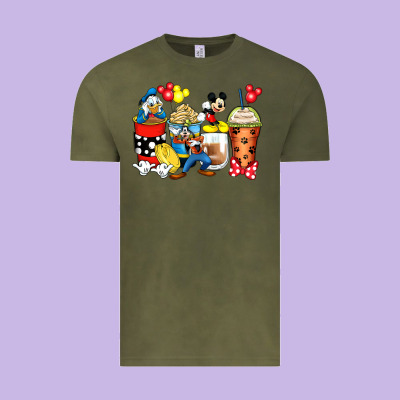 Cartoon Characters Coffee Cups Vintage Tee Designed By Zillion Design Studio