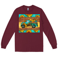 Burgundy farm truck tumbler Long Sleeve Tee - HRA Design Shop