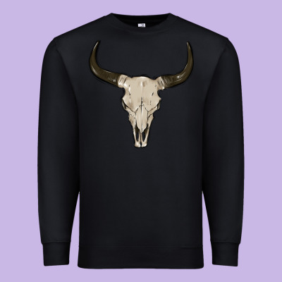Cow Skul Premium Sweatshirt Designed By Maliassmallbusiness