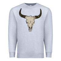 Heather Grey cow skul Premium Sweatshirt - MaliasSmallBusiness