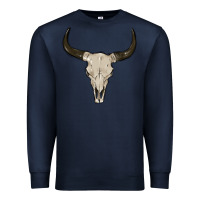 Navy cow skul Premium Sweatshirt - MaliasSmallBusiness