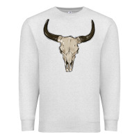 Oatmeal Heather cow skul Premium Sweatshirt - MaliasSmallBusiness