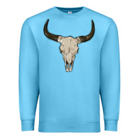 Ocean Blue cow skul Premium Sweatshirt - MaliasSmallBusiness