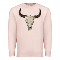 Pale Pink cow skul Premium Sweatshirt - MaliasSmallBusiness