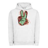 Pigment Lunar Rock Green Glitter Floral Peace Sign Urban Hoodie - Jasminsmagicworld