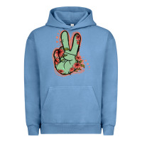 Pigment Pebble Blue Green Glitter Floral Peace Sign Urban Hoodie - Jasminsmagicworld