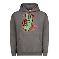 Pigment Tornado Green Glitter Floral Peace Sign Urban Hoodie - Jasminsmagicworld