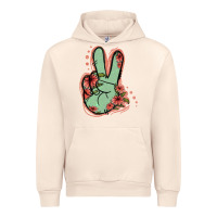 Sandshell Green Glitter Floral Peace Sign Urban Hoodie - Jasminsmagicworld