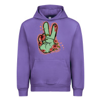 Tulip Green Glitter Floral Peace Sign Urban Hoodie - Jasminsmagicworld