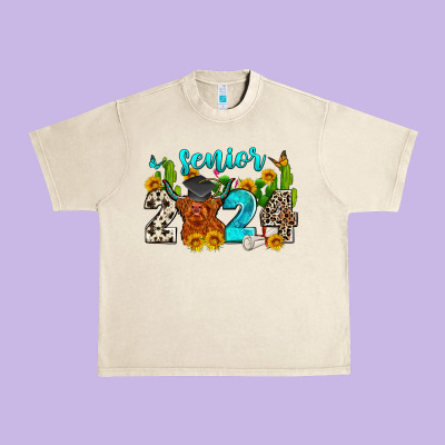 Senior 2024 Cow Urban Heavy Tee Designed By Zillion Design Studio