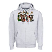 Heather Grey love christmas Zipper Hoodie - JahusDesignShop