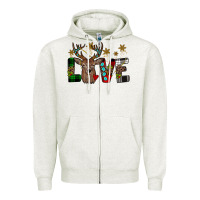 Oatmeal Heather love christmas Zipper Hoodie - JahusDesignShop