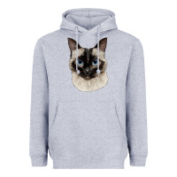 Heather Grey siamese face Heavyweight Hoodie - LillyAllenDesigns