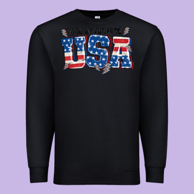 Land Of The Free Usa Premium Sweatshirt Designed By Maliassmallbusiness