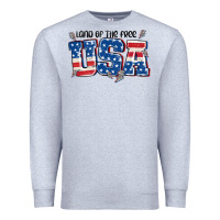 Heather Grey land of the free usa Premium Sweatshirt - MaliasSmallBusiness
