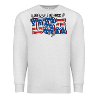 Oatmeal Heather land of the free usa Premium Sweatshirt - MaliasSmallBusiness