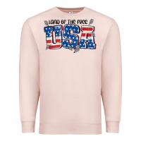 Pale Pink land of the free usa Premium Sweatshirt - MaliasSmallBusiness