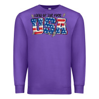 Purple land of the free usa Premium Sweatshirt - MaliasSmallBusiness
